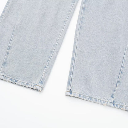 Two-Tone Straight-Leg Jeans