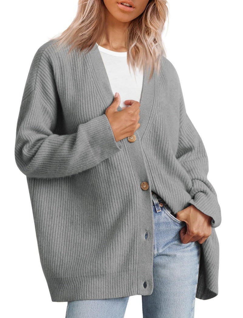 Oversized Button-Front Cardigan