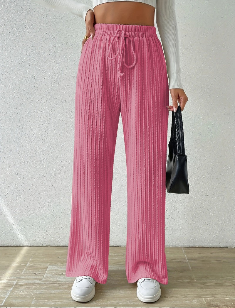 Wide-Leg Drawstring Pants