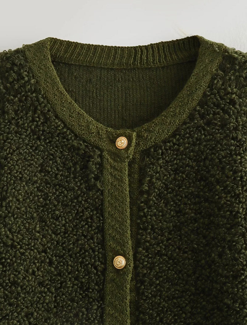 Boucle Cardigan with Button Detail