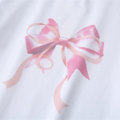 Bow Embellished Graphic Tee