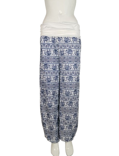 Boho Elephant Print Harem Pants