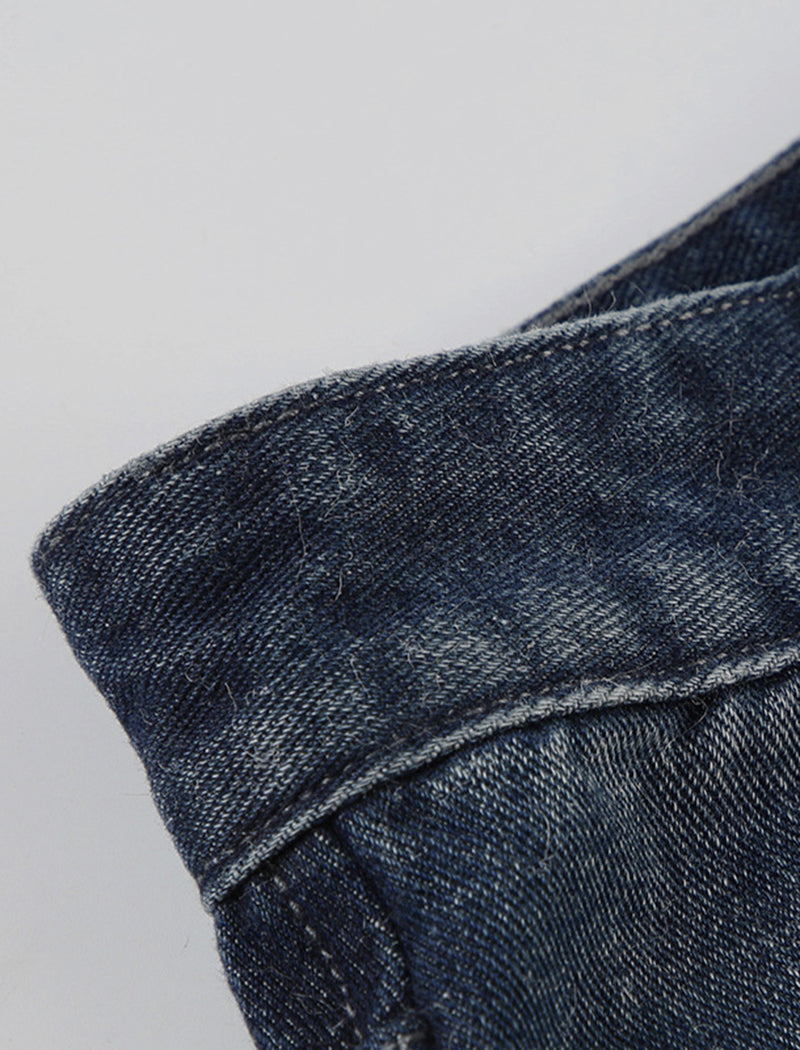 Patchwork Faux Fur Denim Shorts