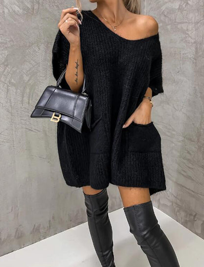 Oversized Knit Sweater Dress