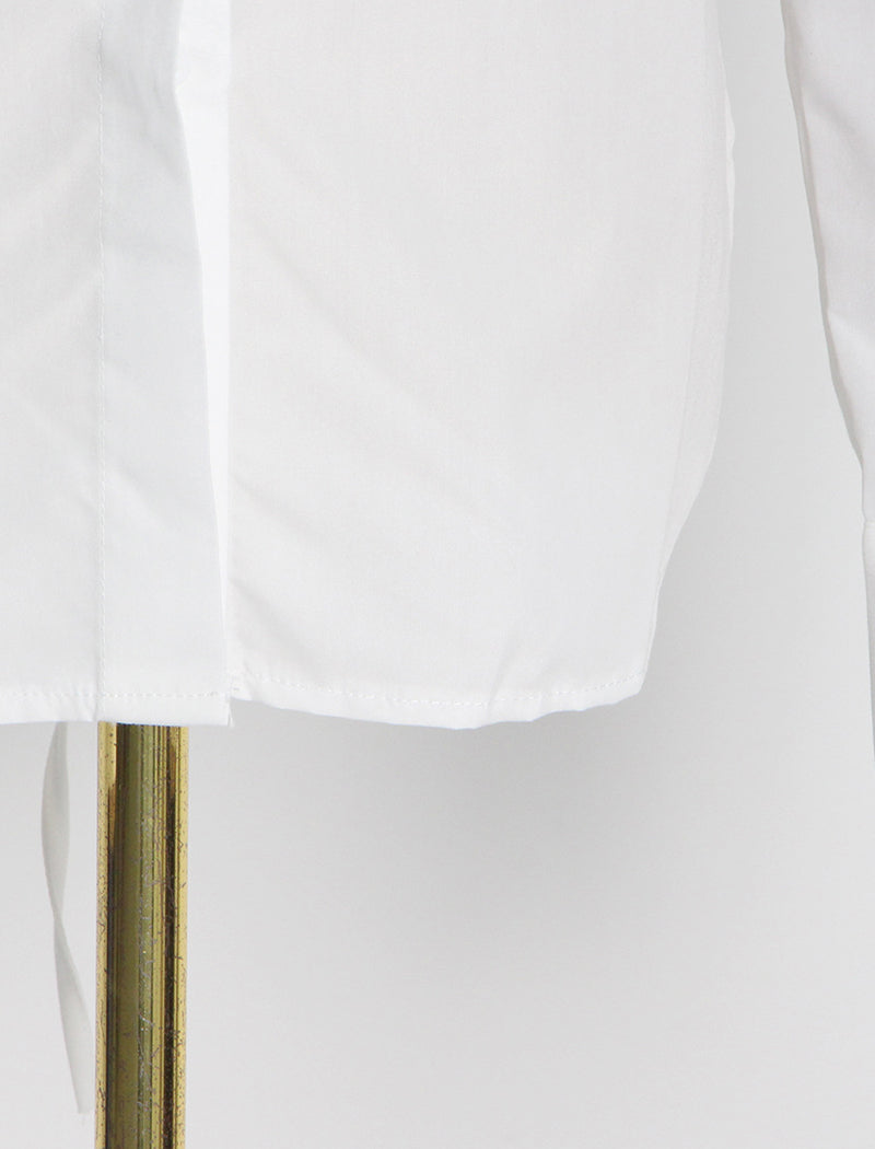 Padded Shoulder Waist-Tie Shirt