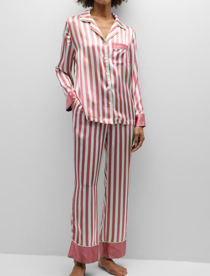 Striped Long Sleeve Loose Pajama Set