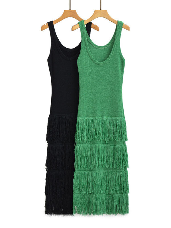 Tiered Fringe Maxi Dress