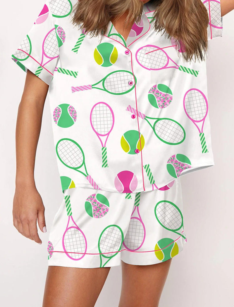 Ice Cream Bow Print Pajama Set