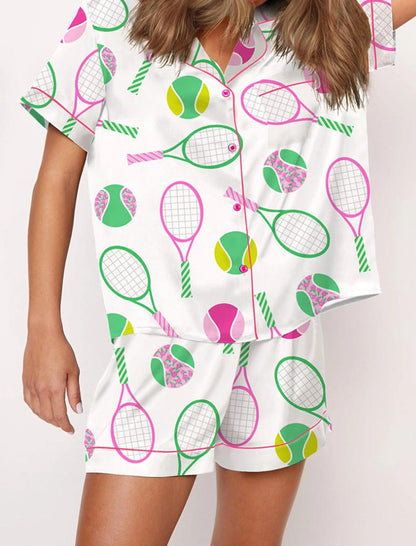 Ice Cream Bow Print Pajama Set