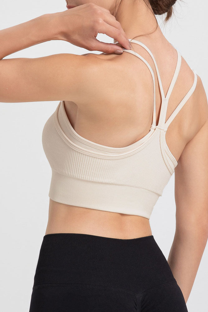 Strappy Ribbed Sports Bra