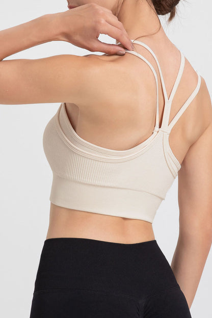 Strappy Ribbed Sports Bra