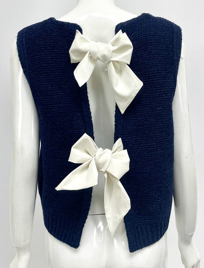 Bow-Back Knit Vest