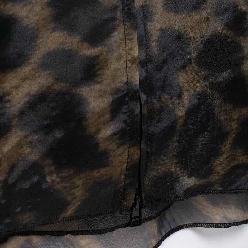 Sheer Leopard Print Cape Blouse