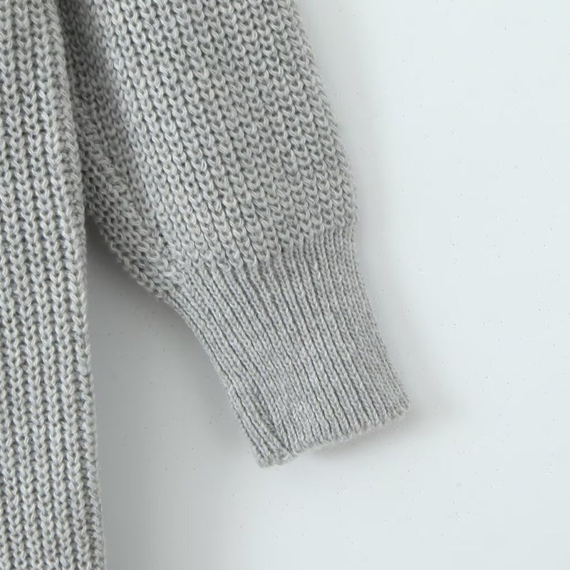 Open Front Ribbed Knit Cardigan