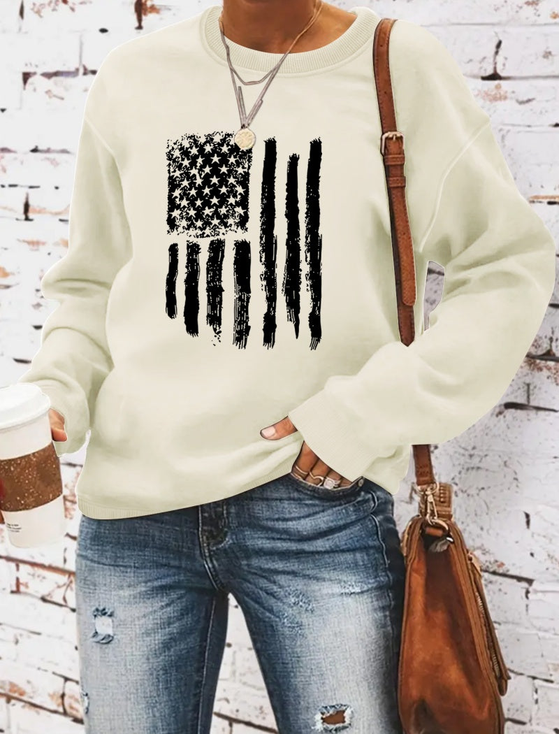 Distressed American Flag Graphic Top