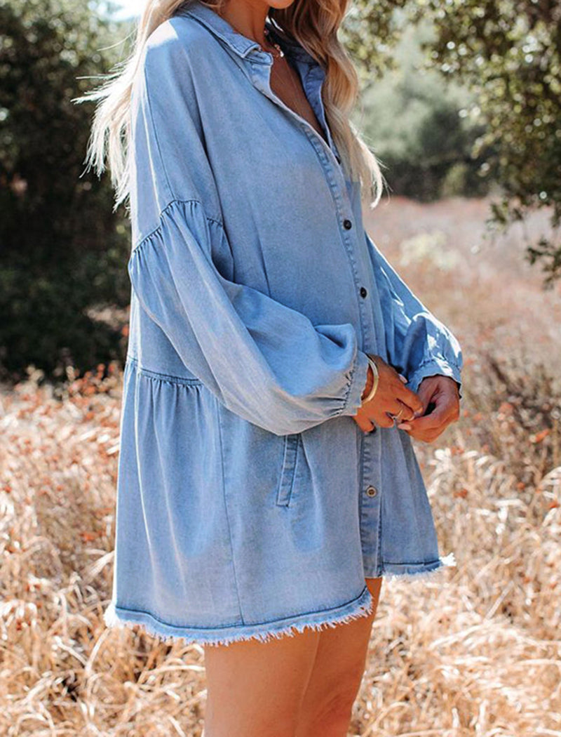 Denim Shirt Mini Dress