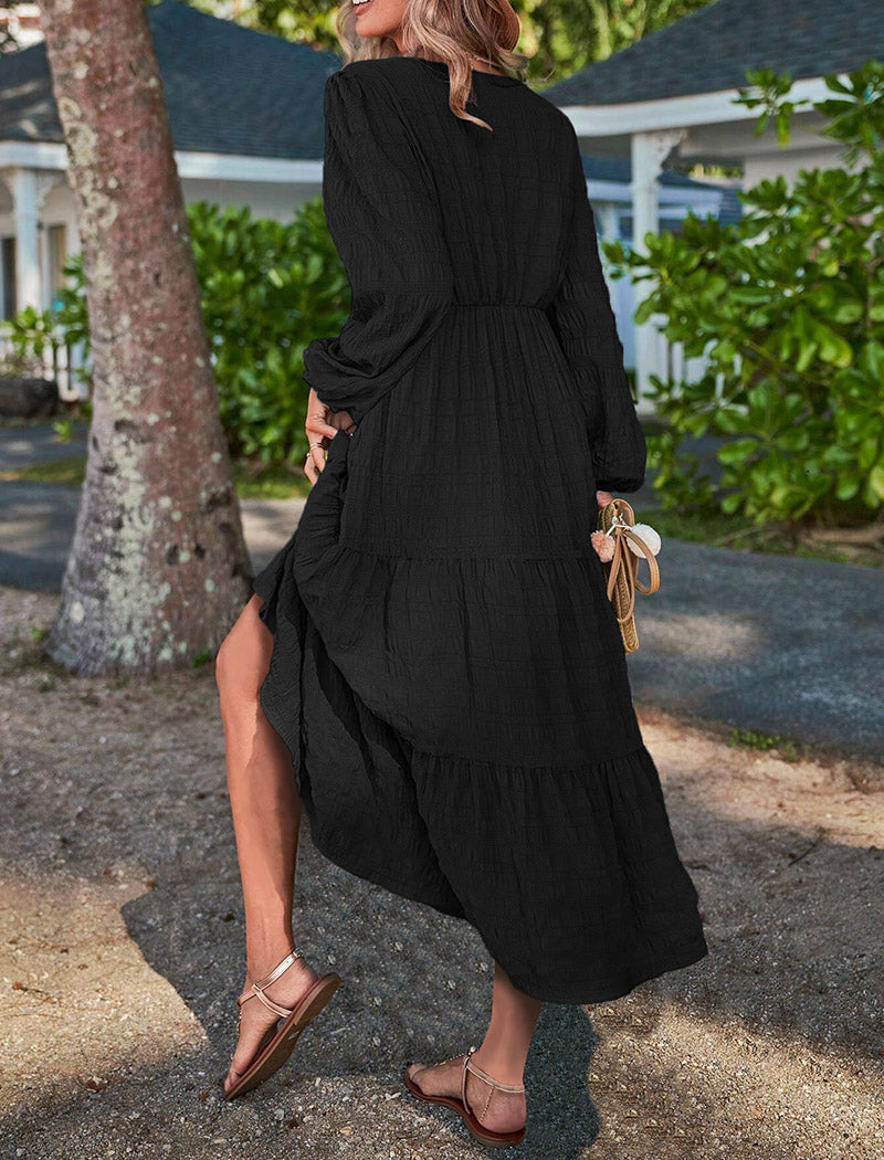 Tiered Long Sleeve Maxi Dress