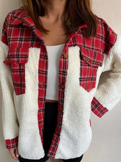 Plaid Sherpa Patchwork Jacket