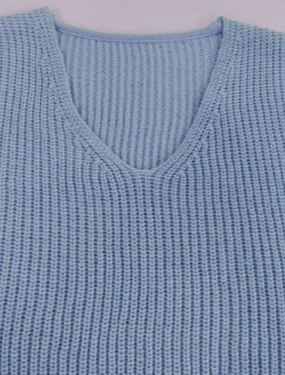 Loose Fit Ribbed Knit Pullover