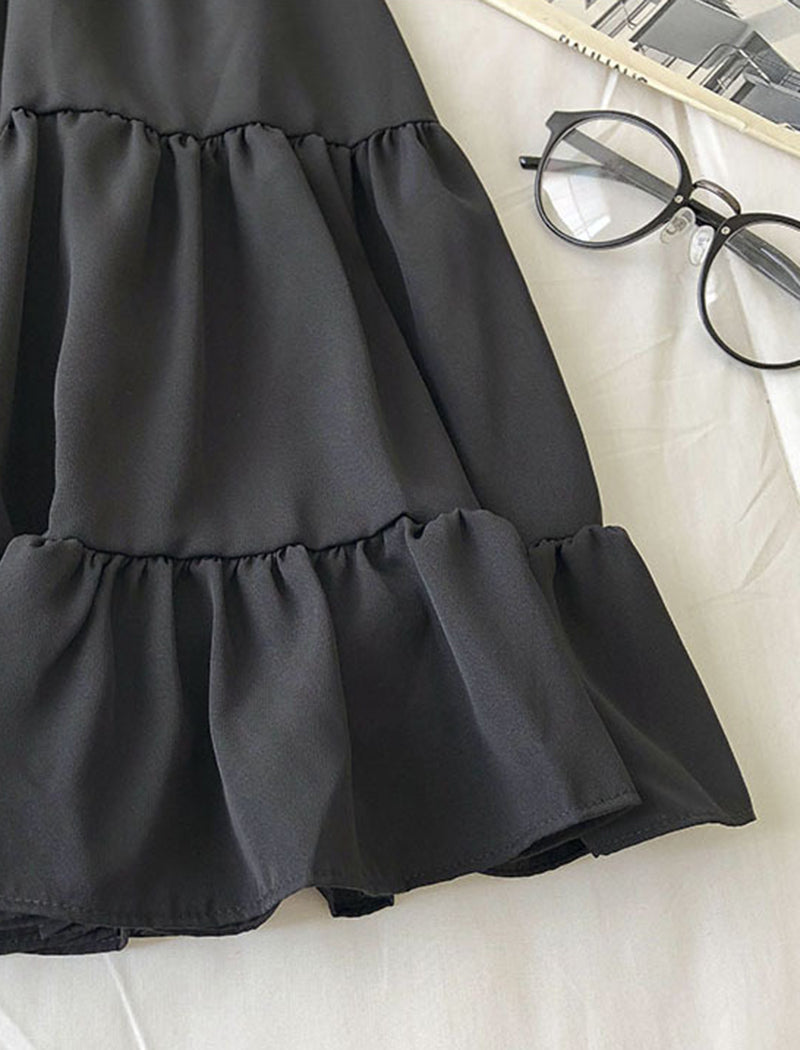 Elastic Waist Patchwork Skirt