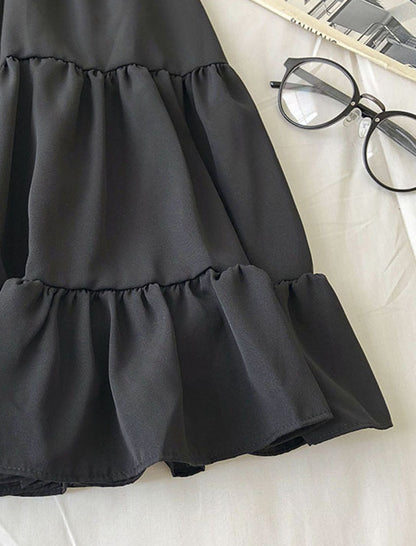 Elastic Waist Patchwork Skirt