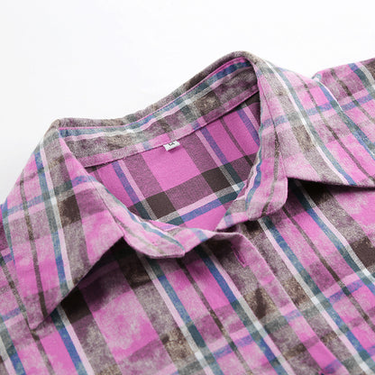 Plaid Button-Front Shirt