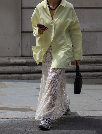 Sheer Lace Maxi Skirt