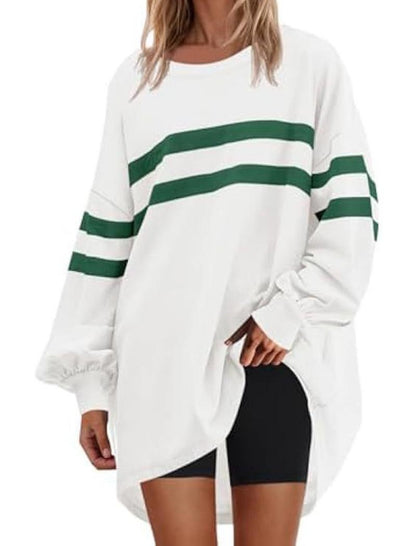 Striped Crewneck Loose-Fit Top