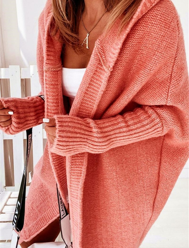 Oversized Knit Hooded Cardigan