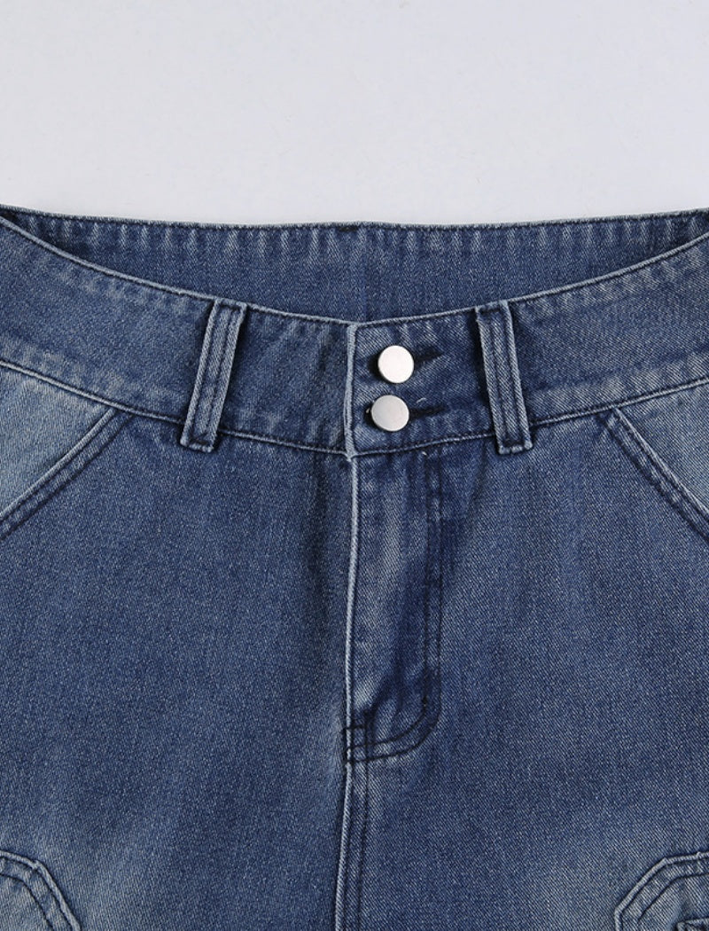 Denim High-Waisted Wide-Leg Jeans