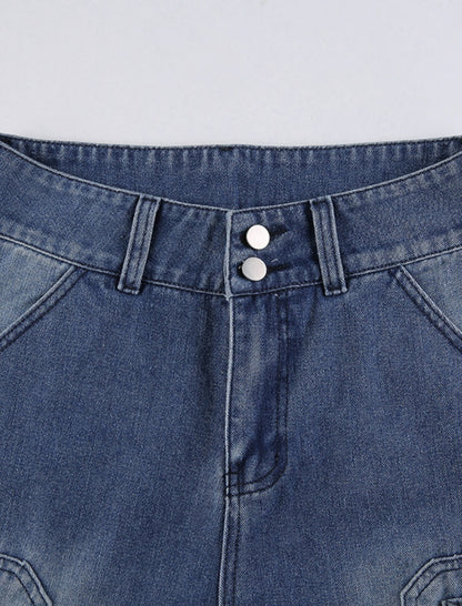 Denim High-Waisted Wide-Leg Jeans