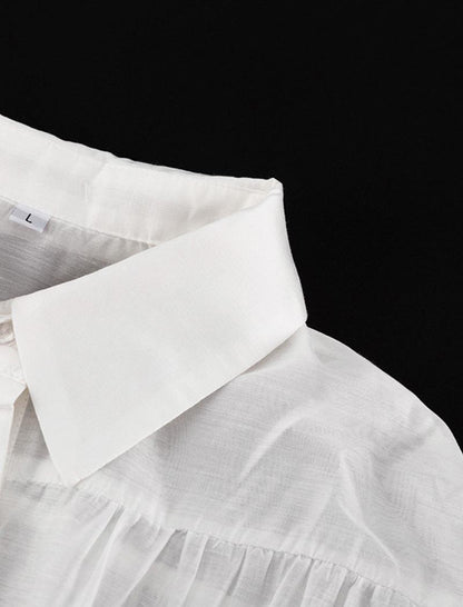 Buttoned Flare-Sleeve Blouse