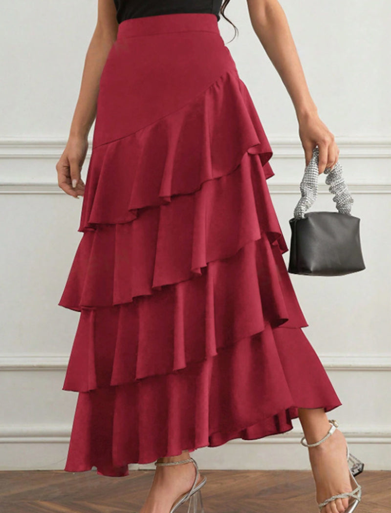 Tiered Ruffle Maxi Skirt