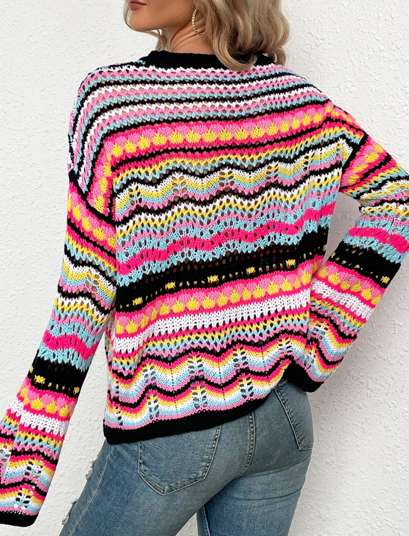 Vibrant Multicolor Striped Sweater