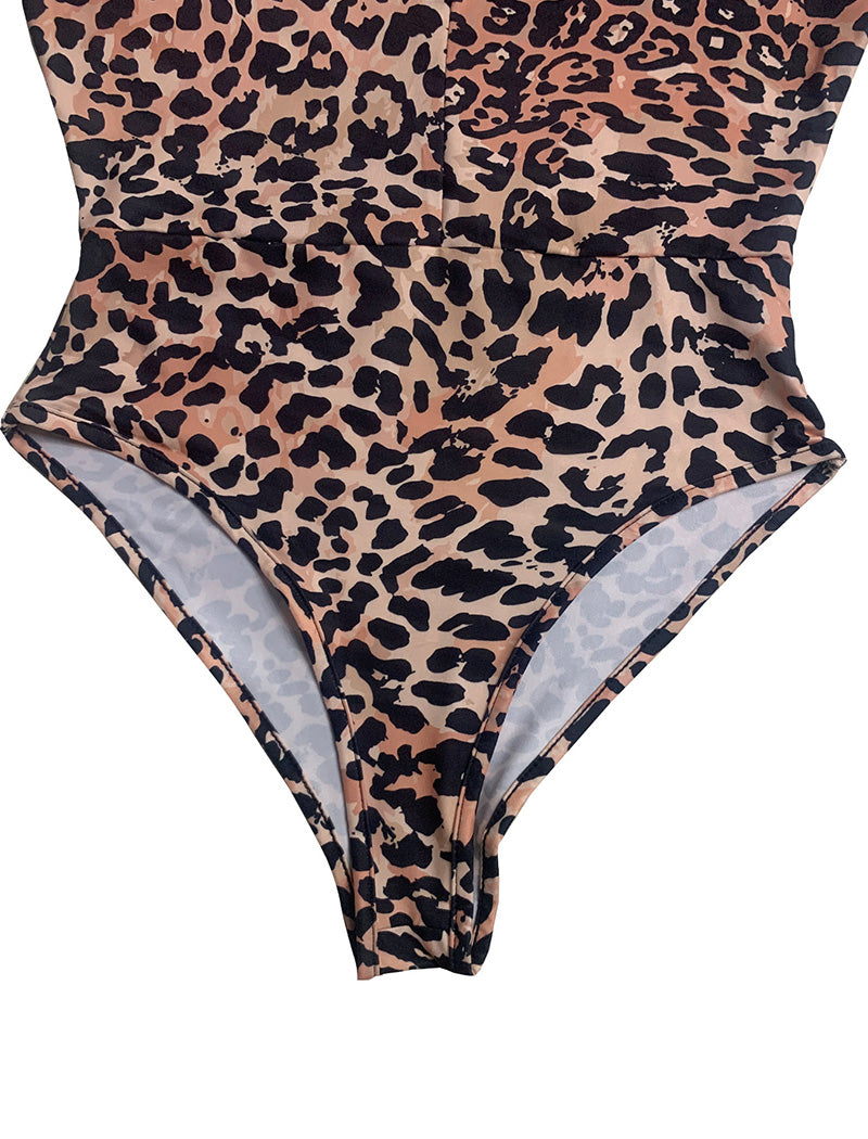 Long-Sleeve Leopard Print Bodysuit
