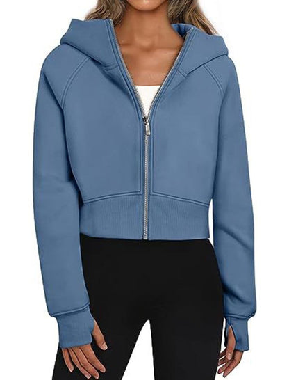 Cropped Zip-Up Hoodie Jacket