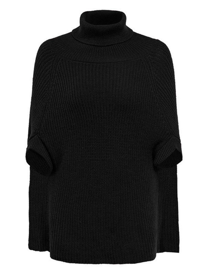 High Neck Knit Cape Sweater