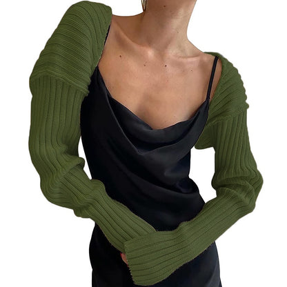 Ribbed Knit Arm Warmer Bolero