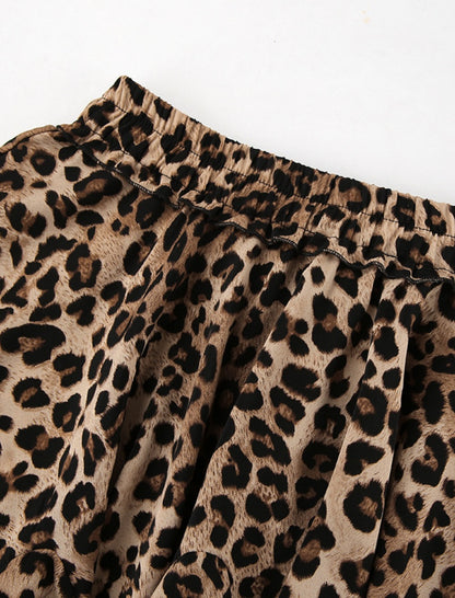 Leopard Print A-Line Mini Skirt