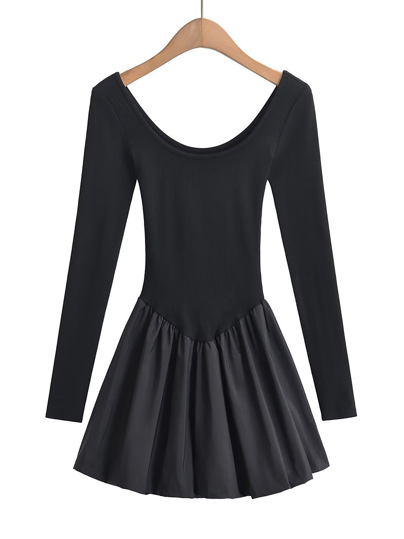 Long Sleeve Flare Mini Dress