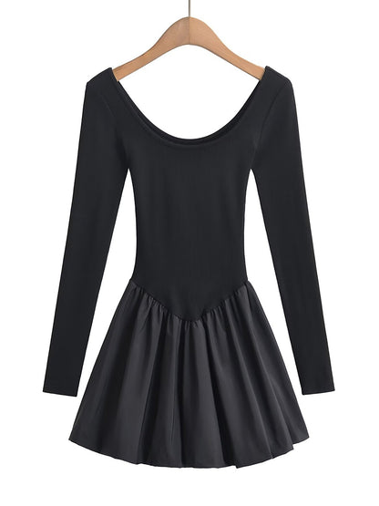 Long Sleeve Flare Mini Dress