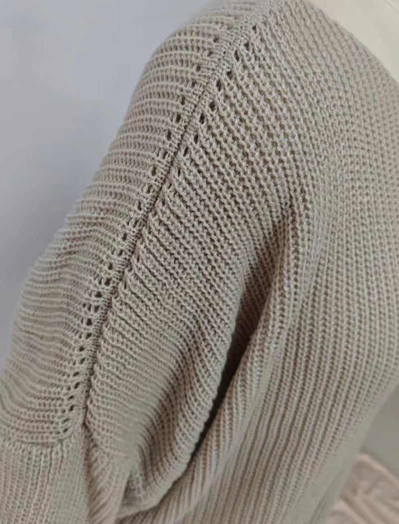 Relaxed Fit Cable Knit Sweater