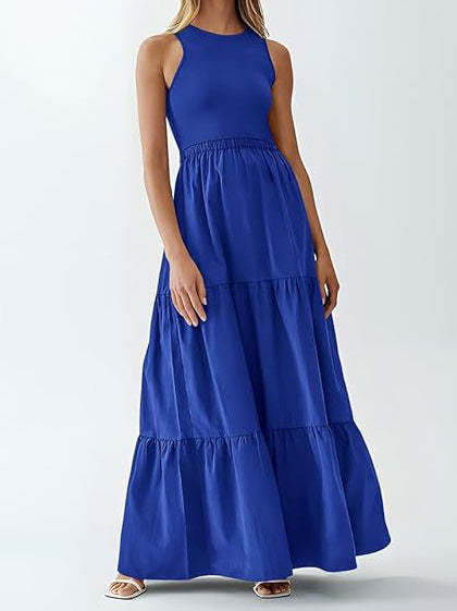 Tiered Sleeveless Maxi Dress