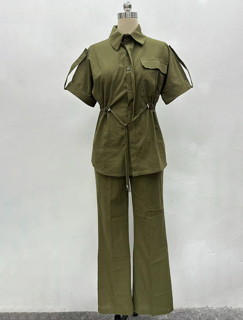 Drawstring Pocket Two-Piece Set