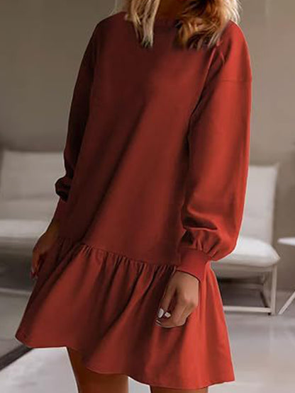 Tiered Long-Sleeve Mini Dress