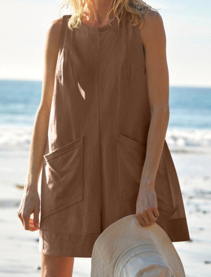 Sleeveless Pocketed Relaxed Romper