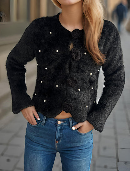 Mohair Open Front Cardigan