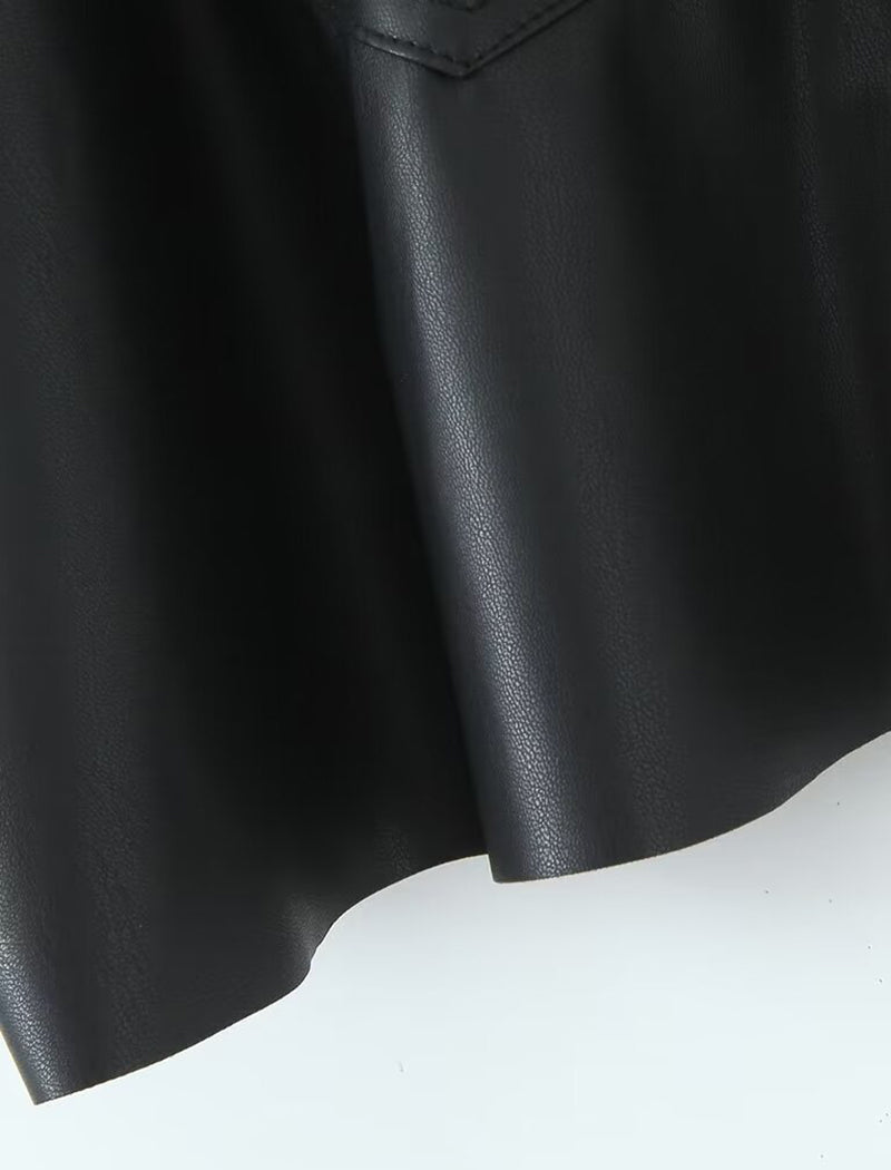 Minimalist Faux Leather Shorts