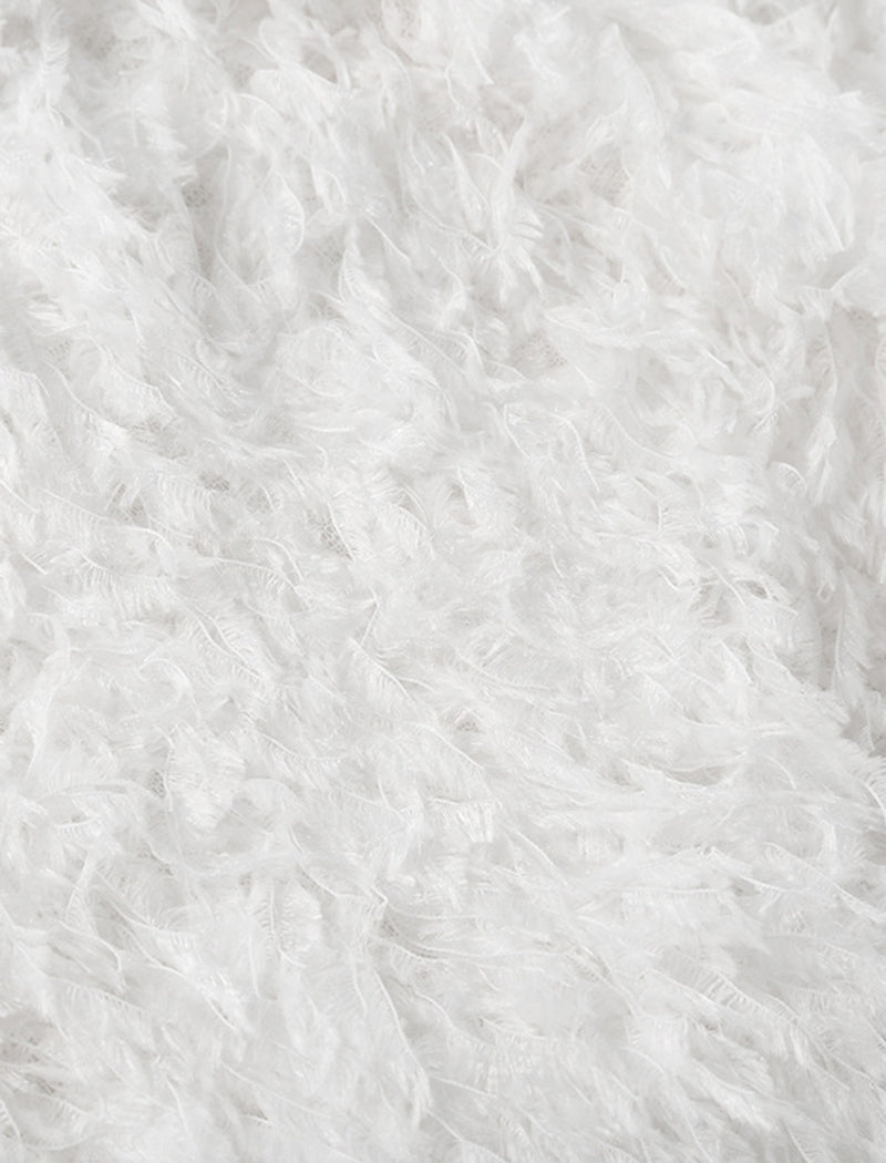 Solid Color Faux Fur Shorts