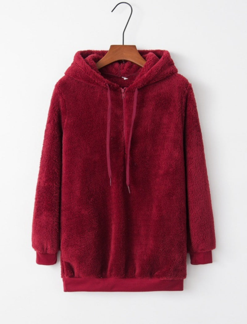 Cozy Half-Zip Hoodie with Drawstring